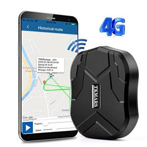 Traceur GPS Temps Reel 4GTK905 GPS Tracker avec Aimant GEO Localisation sans Abonnement Technologie de Positionnement Double Precision Piste Suivi de Flotte pour Camping Car,Bateau,Bus,Moto (HYXSYWLKJ, neuf)