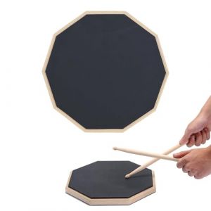 Pad d'entra&icirc;nement Batterie 12 pouces,Drum Pad D'entra&icirc;nement,Silicone Pad Batterie,Pad De Batterie Silencieux,Propri&eacute;t&eacute;s D'absorption des Chocs et D'amortissement,pour D&eacute;butants et M&eacute;lomanes,Noir (Opptt, neuf)