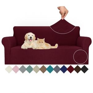 Ystyle Extensible Housse Canapé 3 Places, Universelle Housse De Canapé avec Accoudoirs, Housse Protection Canapém, Sofa Cover Antidérapante, Couvre Canapé pour Chiens Chats Animaux, Bourgogne (YSTYLE HOME, neuf)