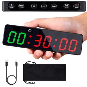 Timer Sport Portable Minuteur Fitness D'intervalle Chronomètre Compte à Rebours Count Up (Vert/Rouge) (Xunlefei, neuf)