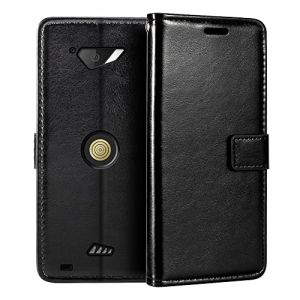 &Eacute;tui Portefeuille en Cuir PU Compatible avec Crosscall Action X3, Housse &agrave; Rabat Magn&eacute;tique avec Emplacements Cartes et Fonction Support (Noir) (Shantime, neuf)