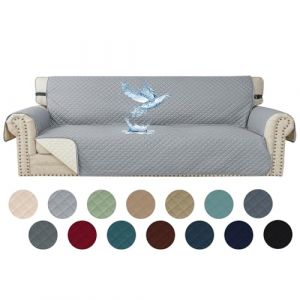 YSTELLAA Impermeable Housse Canapé 4 Places, Housse De Canapé avec Accoudoirs, Universelle Protege Canape, Répulsif Liquide, Antidérapante Épaissi, Protection Griffures, Gris Clair (YSTELLAA, neuf)