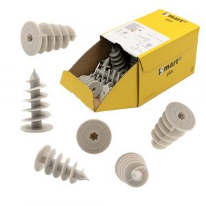 Marke SM0STYN Lot de 25 chevilles en spirale pour isolation thermique, finition sans pré-perçage ni outil spécial, chevilles en mousse rigide en polystyrène (25 x 50 à 25 pièces), 100 % nylon, gris (BKTechnik24, neuf)