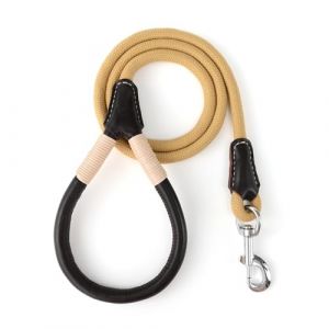 Mile High Life Laisse pour chien en cuir véritable avec fermoir robuste pour chiens de petite, moyenne et grande taille (jaune, 1,2 m) (MileHighLifeEU, neuf)