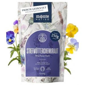 Pens&eacute;e Sauvage Tisane Monte Nativo (250g) &ndash; Viola Tricolor s&eacute;ch&eacute;e &ndash; Tisane fleur de prairie - Aromatique, pure et naturelle en feuilles sans additifs &ndash; Infusion rafra&icirc;chissante et saine (Monte Nativo, neuf)