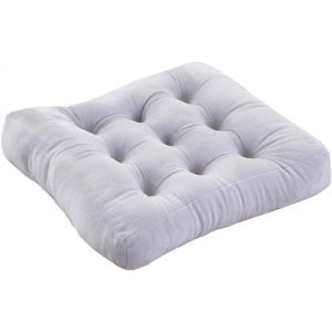 Coussin de sol carré de méditation – Coussin de siège en peluche épaisse et douce pour yoga, assise confortable pour salle de classe, salon, balcon, lecture, à genoux (gris clair, 38 x 38 cm) (YXMY88, neuf)
