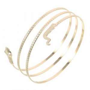 Hemobllo Bracelet Manchette Serpent Homme Dor&eacute; en M&eacute;tal Large Ouvert Ajustable Bijou Punk G&eacute;om&eacute;trique L&eacute;ger pour Soir&eacute;e et Usage Quotidien Manchette Serpent et Confortable (Leopolerd, neuf)