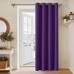 PONY DANCE Rideau Salon - Rideaux Thermique &agrave; Oeillets D&eacute;coration de Fen&ecirc;tre Draperies Occultant Isolation Decoration pour Maison Chambre, Largeur 132 x Hauteur 210cm, Violet, 1 PC (RYB HOME EU, neuf)