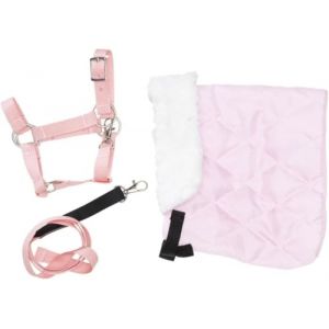 Panduro Hobby Horse Halter Set Couverture Laine + Licol en Nylon pour Chevaux avec Boucles en Métal + Laisse pour Hobby Horse Accessoires - Rose (Panduro Hobby, neuf)