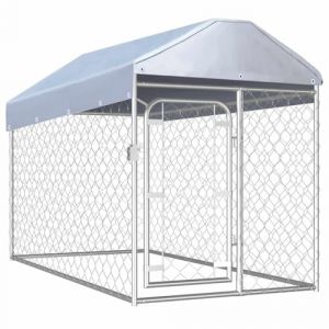 vidaXL Chenil d'Ext&eacute;rieur avec Toit pour Chiens 2x1x1,25 m Enclos Cage Niche (vidaXL FR, neuf)
