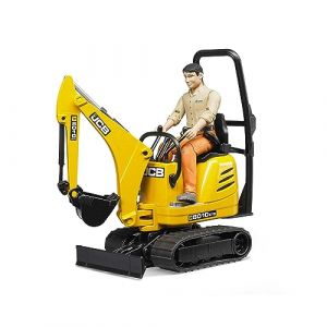 bruder 62002 - Micropelle JCB 8010 Cts avec Ouvrier du b&acirc;timent - 1:16 - V&eacute;hicule de Chantier - Pelle &agrave; cuill&egrave;re, Mini Pelle - Travailleur bworld Machine de Construction - Figurine Jouet (collect-it-de VEDES-Spielwaren, neuf)