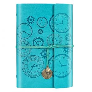 ANOMM Carnet de Note Cuir A5, Journal &agrave; Spirale Rechargeable, Vintage Carnet de Voyage avec Pages Lign&eacute;es, Carnet &agrave; Spirales, Cadeau pour Femmes, Hommes, Filles et Gar&ccedil;ons, 160 Pages (Bleu) (Dazzlingyyh, neuf)