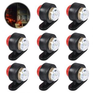 Feux de position à LED 12 / 24V : 8 pièces de mini feux de côté, feux de position, étanches pour remorques, camions, voitures, caravanes, camping-cars, blancs et rouges (YOUXIUDEDIANPU, neuf)