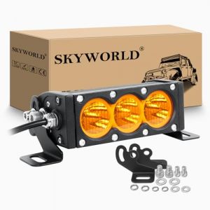 SKYWORLD 15cm LED Light Barre, 6 pouces 30W 12V 24V Projecteur LED Voiture Flood Barre d'éclairage LED, Barre Lumineuse LED pour Offroad Camion SUV ATV 4x4 Véhicules, 3000K jaune rampe de phare led (SKYWORLD-EU, neuf)