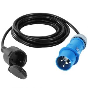 MEISHILE 1M Câble Adaptateur CEE, 230v/16A/3 Broches Prise Camping Car, avec Capuchon De Protection, Schuko Rallonge Electrique, Accessoire Camping Car, Rallonge Camping Car pour Camping, Bateau (MEISHILE EU, neuf)