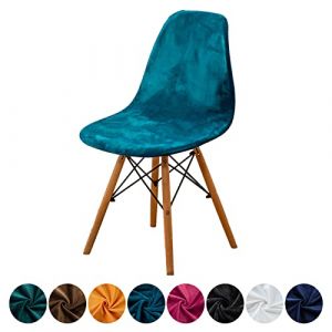 FANSU Housse de Chaise Scandinave Extensible Velours Luxe Housse de Chaise de Salle à Manger Lavable Couverture de Chaise Incurvée Recouvre Chaise pour Maison Cuisine (Bleu Noble,2 pièces) (JINBO, neuf)