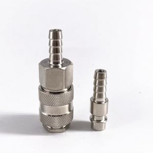 MEXEWORD 1 pcs EU Type Socket + Plug Raccord Pneumatique Norme Européenne Connecteur Rapide 6/8/10mm Tuyau Barb Coupleur Adaptateur for Compresseur d'air(8mm) (WXQ123, neuf)