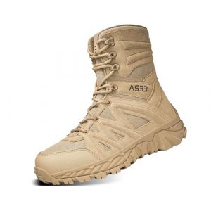 IYVW 8810 Bottes de Chasse pour Hommes Bottes Militaires de Haut-Niveau Bottes Tactiques de Combat Chaussures à Lacets Tout Terrain Souliers pour La Randonnée,La Jungle Jaune désert 41 EU (IYVW, neuf)