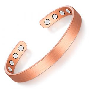 Herdear Bracelet Magn&eacute;tique en Cuivre Bracelets Magn&eacute;tiques en Bronze Bracelets en Cuivre R&eacute;glables avec 8 Aimants pour Hommes et Femmes(Classique) (Chillyoo, neuf)