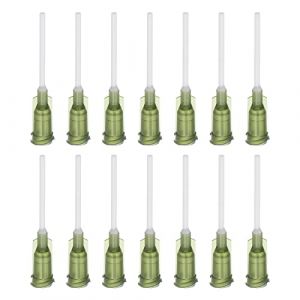 sourcing map 50Pcs 14G Distribution Aiguilles, 1" PTFE Colle Aiguille Tube Émoussé Pointes avec PP Flexible Aiguille pour Liquide Colle Pistolet, Olive (Weisser Berg, neuf)