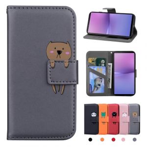 Rostsant Coque Sony Xperia 10 V 5G Housse Pochette Fermeture Magn&eacute;tique en Cuir Etui Portefeuille Sony Xperia 10 V 5G Coque de Protection pour Sony Xperia 10 V Ours Gris (Huijitong Electronic Technology, neuf)