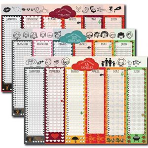 Pack de trois calendriers perpetuels anniversaires et dates importantes - Famille couple et copains - Fran&ccedil;ais (Calendrier Evenement, neuf)