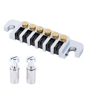 Guitare &eacute;lectrique Tune Bridge Cordier Guitare Tune Roller Selle Pont Cordier avec 2 Boulons Guitare &eacute;lectrique Tune Bridge Cordier Tige D'arr&ecirc;t (GZYIYEDIANZI, neuf)