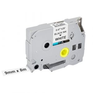 1 ruban compatible avec Brother P-Touch 9 mm TZE 221 TZe-221 9 mm x 8 m, compatible avec Brother P Touch TZ Tape 9 mm 0,35 TZe221 pour Ptouch H105 H100LB H107B 900 1000 1280 (ZHCYMM, neuf)