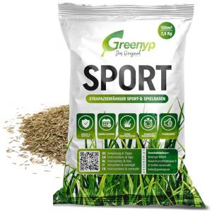 Greenyp&reg; Sport I Gazon de sport et de jeu r&eacute;sistant I 2,5 kg pour 100 m&sup2; I Gazon de sport Graines de gazon Graines de gazon Semences de gazon Herbe Regarnissage &agrave; germination rapide (Greenyp, neuf)