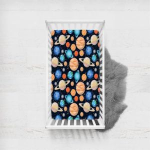 Odot Drap Housse pour Lit de B&eacute;b&eacute;, Motif Plan&egrave;te Housse de Matelas pour B&eacute;b&eacute; Drap Housse Respirant Douce pour Lit Parapluie et Berceau Draps Housses Enfants (45x90cm,Ciel &eacute;toil&eacute;) (Odot, neuf)