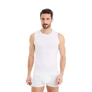 FINN Maillot de Corps Business pour Homme sans Manches avec Col Rond - sous-Maillot en Tissu Original Lenzing® Modal - Le Débardeur Parfait sous Une Chemise et Un Costume Blanc 3XL (FINN Design, neuf)