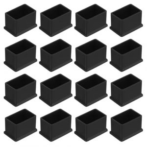 QUARKZMAN 16Pcs Embouts de Pieds de Chaise Carrés en PVC, 38mm x 25mm OD, Noirs, Patins de Pieds de Meubles, Couvre-Pieds de Table, Protecteurs de Sol pour Table de Patio (QUARKZMAN, neuf)