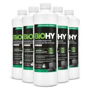 BiOHY Nettoyeur de sol pour robot laveur Station avec parfum orange (6 x 1 litre) | Nettoyant concentré pour tous les types de balai et robot aspirateur avec fonction humide | Faible mousse et sans (bioreiniger24com, neuf)