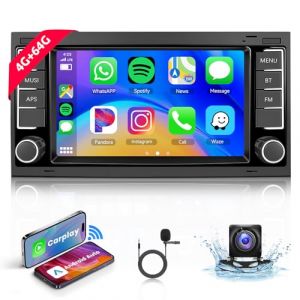 4GB+64GB Android Autoradio pour VW Touareg 2004-2011 pour VW T5 T6 Multivan 2004-2009 avec CarPlay Android Auto, Hodozzy 7 Pouces &Eacute;cran Tactile Radio Bluetooth, GPS, Lien Miroir, WiFi, Cam&eacute;ra Recul (Hodozzy Store, neuf)