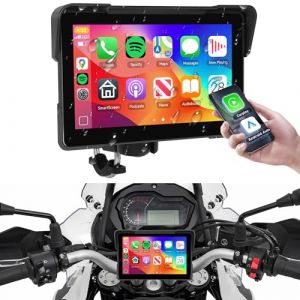 Rimoody sans Fil Carplay Display Moto Android Auto, 5 Pouces &Eacute;cran Tactile Carplay Autoradio Portable pour Moto, Autoradio pour Moto avec Airplay/Android Cast/Bluetooth/Navigation/IP67 &eacute;tanche (Rimoody Direct, neuf)