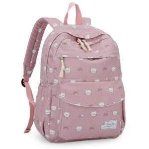 Chase Chic Sac &agrave; Dos Fille,Loisir &Eacute;tudiant Cartable L&eacute;ger Sac Ecole Fille Primaire Sacs D'&eacute;cole Scolaire pour Ado 7 &agrave; 18 Ans,Chat rose (Chase Chic, neuf)