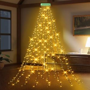 Guirlande Lumineuse Sapin NoëL, 3M *16 Branche 480 LED Guirlande Lumineuse Arbre Noel avec 8 Modes et Minuteur, Ilumineuse de sapin de Noël Imperméable pour Décoration Sapin de Noël - Blanc chaud (Uniqueye, neuf)