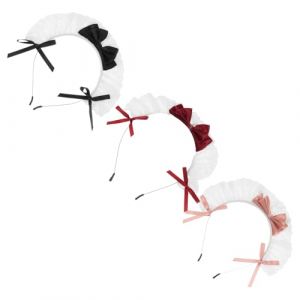 Gogogmee Lot De 3 Bandeaux Blancs &Agrave; Volants Pour Cheveux Accessoires De Coiffure Ruban Blanc Accessoires De F&ecirc;te Bandeau De Princesse Pour Cosplay Bandeau De Soubrette Coiffe Lolita (Xiaanmall, neuf)