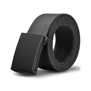 LXMY Ceinture Homme Tissu,Ceinture Toile Homme,Ceintures de Travail R&eacute;glable Sans Trou Pour Hommes,Ceinturede Voyage Glof en Jean Pour Costume Hommes,Convient &agrave; Toutes les Situations(Noir) (LXMY FR, neuf)