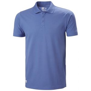 Helly-Hansen Manchester Polo pour homme – 100 % coton durable avec col côtelé, coutures latérales et patte avant boutonnée, bleu pierre, taille 3XL (kustom-kult, neuf)