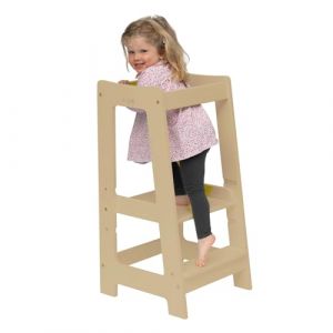 Stepup Baby Tour d Observation Enfant | Tour d’Apprentissage à 3 hauteurs réglables | Tour d'observation Montessori avec Pieds Anti-Bascule | pour Enfants de 18 Mois à 5 Ans – Verni (Stepup Baby, neuf)