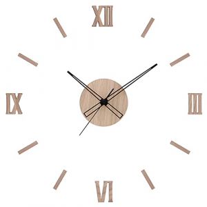 PRIM Romulus Horloge Murale en Bois DIY, fabriquée en UE, Chiffres en Bois 3D, Chiffres Romains, Bois foncé, Horloge Murale à Faire soi-même,600 à 1000 mm, pour Salon, Cuisine,Chambre (MPM TIME & PRIM, neuf)