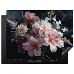 KitchenYeah© Protection Plaque Cuisson Deco Cuisine Cache Induction 70x52 cm Protege Pour Cuisiniere Protection Fleurs - Rose - Vapeur - Plantes - 70x52 cm (KitchenYeah, neuf)