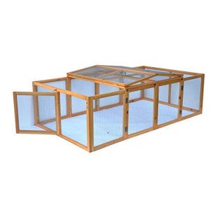 Cage enclos clapier XXL à Lapins lièvre cobaye | (L x l x H) : 200 x 123 x 53 cm - Pliable - Nature (nanook-shop, neuf)