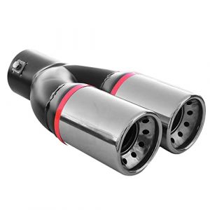 Double Embout Tuyau De Sortie Pot D'échappement 55mm Diamètre Intérieur Acier Inoxydable Chrome (AutAng, neuf)