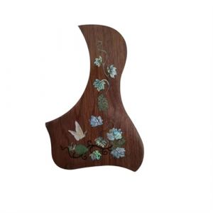 Plaque De Protection Pour Guitare Acoustique Pickguard Pour Guitare Folk En Forme D'oiseau Avec Incrustation De Coquillages Et Support En &Eacute;b&egrave;ne Avec Adh&eacute;sif Double Face(B) (lijingus, neuf)