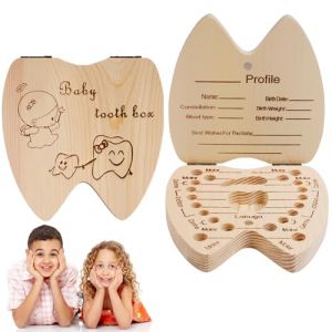 Aolso Bo&icirc;te &agrave; Dents De Lait En Bois,Boite a Dents de Lait Fille Organisateur De Rangement Pour Les Dents De L&rsquo;Enfant,Bo&icirc;tes &agrave; Dents Pour Enfants,Pr&eacute;cieusement ces Petits Souvenirs de l'Enfance(Fille) (YIJIABAI, neuf)