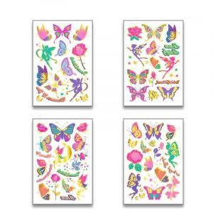 Autocollant De Tatouage De Fée De Fleur De Papillon, Autocollant De Tatouage De Dessin Animé De Fleur Mignonne (PEKNUX, neuf)