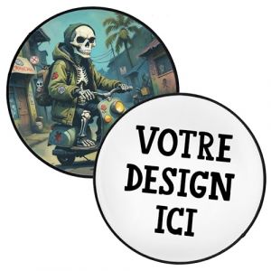 Patch Personnalisé Cercle 7,6cm à 25,4cm avec votre Photo, Logo, Text ou Design | Grand Textile Backpatch | Rond Écusson Thermocollant sur mesure | Back Patch Pour Vestes & Vêtements (20,3cm largeur) (Concrete Schoolyard Berlin, neuf)