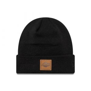 New Era LA Beanie Noir Hiver Bonnet Los Angeles Lakers NBA &eacute;cusson avec Logo de l'&eacute;quipe (capspin, neuf)